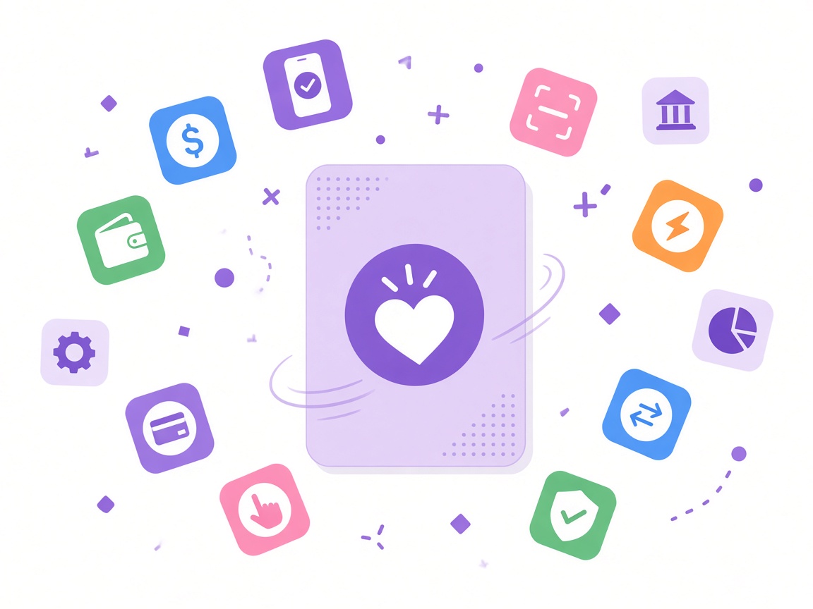 Person surrounded by scattered payment apps and tools